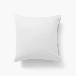 Carré Blanc Taie d'oreiller carrée satin de coton lavé bio Quartz blanc| Taies D’oreiller
