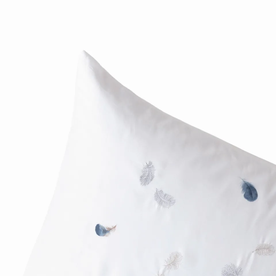 Carré Blanc Taie d'oreiller carrée satin de coton Equinoxe| Taies D’oreiller