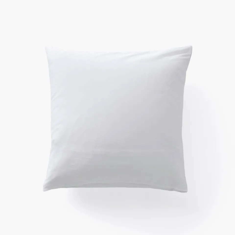 Carré Blanc Taie d'oreiller carrée satin de coton Equinoxe| Taies D’oreiller