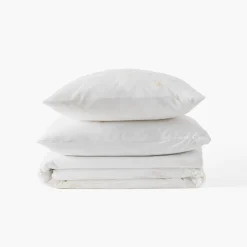 Carré Blanc Taie d'oreiller carrée satin de coton Mon Ange| Taies D’oreiller