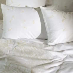 Carré Blanc Taie d'oreiller rectangulaire satin de coton Mon Ange| Taies D’oreiller