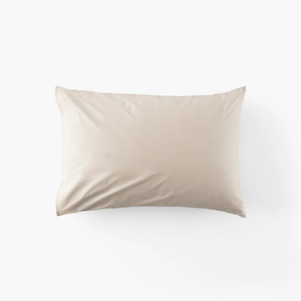 Carré Blanc Taie d'oreiller rectangulaire percale de coton Neo ficelle floral| Taies D’oreiller