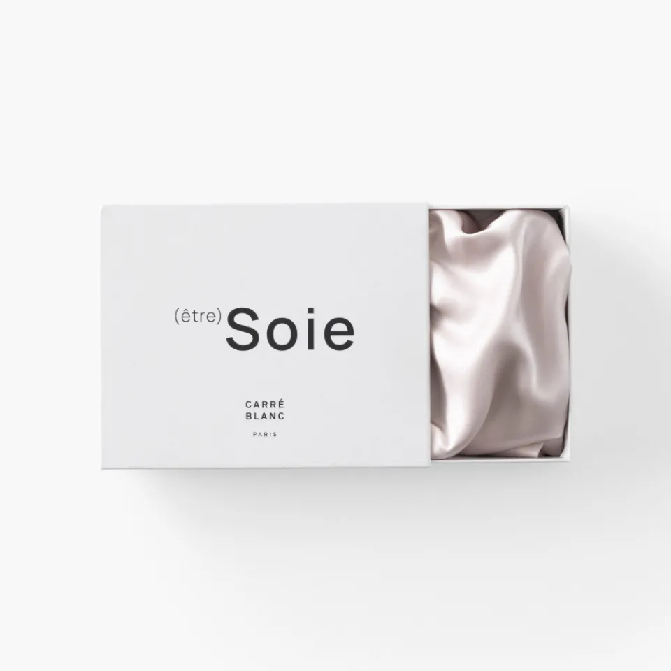 Carré Blanc Taie d'oreiller rectangulaire soie de mûrier Beauté rose poudré|Femme Coffrets Cadeaux|Capsule Soienew