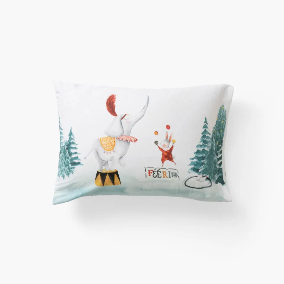 Carré Blanc Taie d'oreiller rectangulaire pur coton Féeries|Enfant Linge De Litbio|Taies D'oreiller