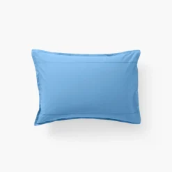 Carré Blanc Taie d'oreiller rectangulaire coton Neo azur| Taies D’oreiller
