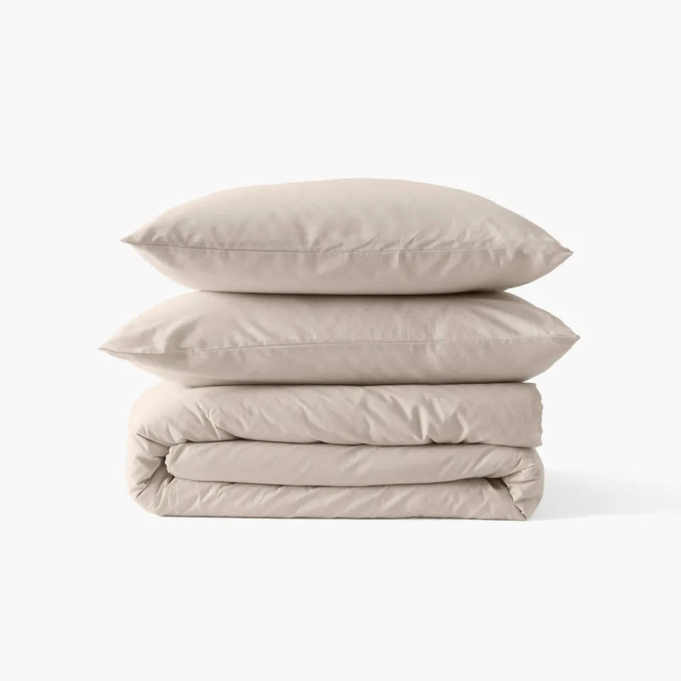 Carré Blanc Taie d'oreiller rectangulaire satin de coton bio lavé Quartz dune|Femme Coffrets Cadeaux|Taies D’oreiller