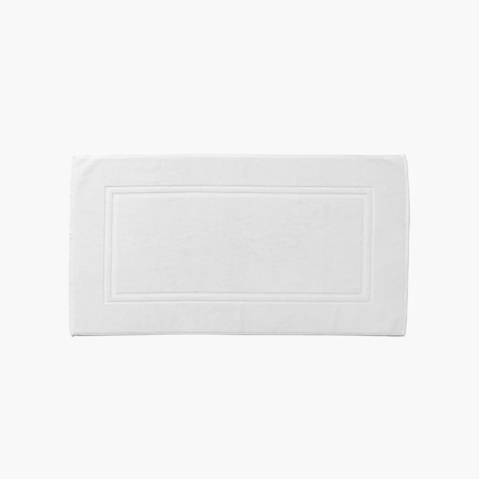 Carré Blanc Tapis de bain coton Lola II blanc| Tapis De Bain