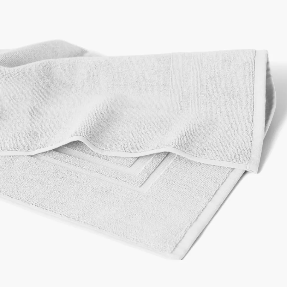 Carré Blanc Tapis de bain coton Lola II blanc| Tapis De Bain