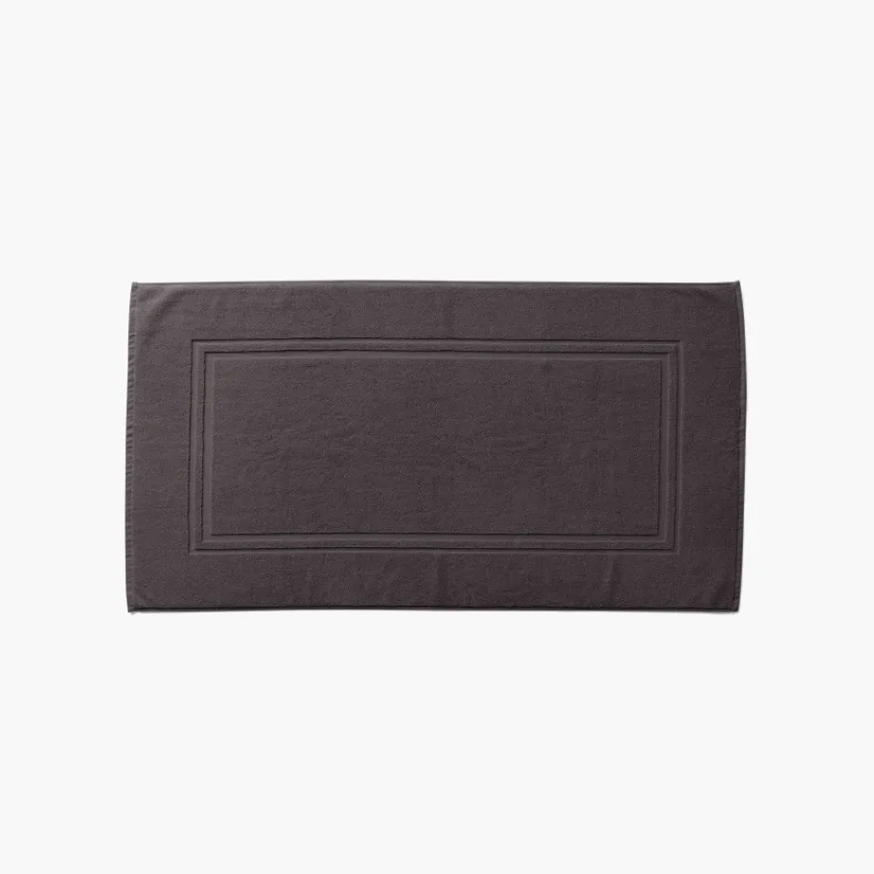 Carré Blanc Tapis de bain coton Lola II anthracite| Tapis De Bain