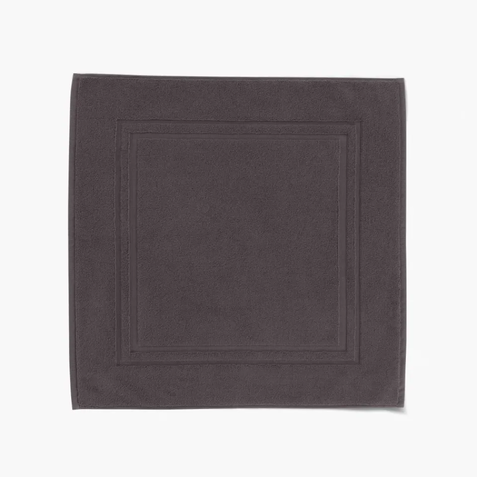 Carré Blanc Tapis de bain coton Lola II anthracite| Tapis De Bain