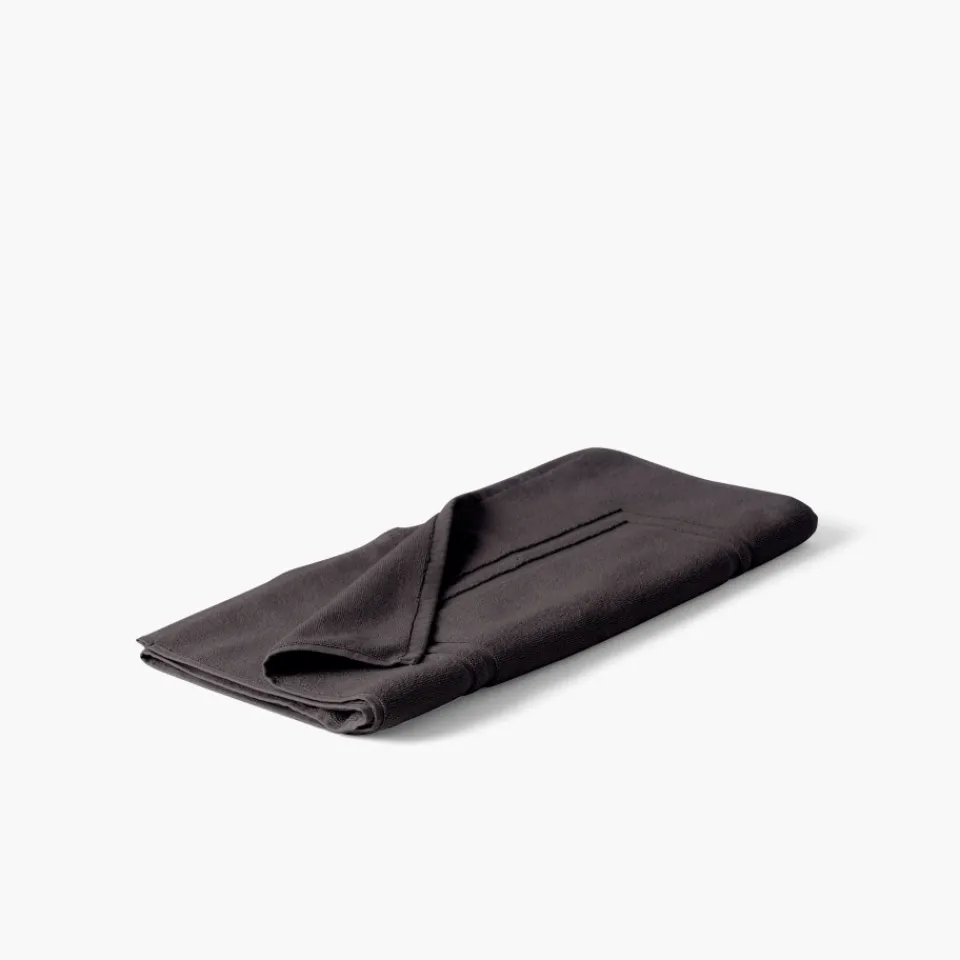 Carré Blanc Tapis de bain coton Lola II anthracite| Tapis De Bain