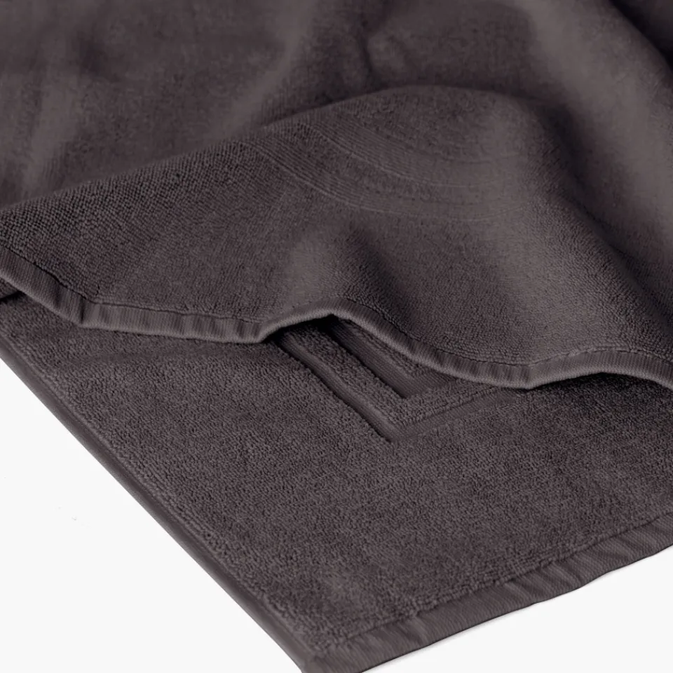 Carré Blanc Tapis de bain coton Lola II anthracite| Tapis De Bain