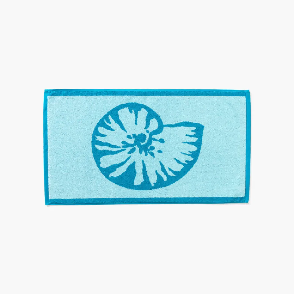 Carré Blanc Tapis de bain coton Récif lagon| Tapis De Bain