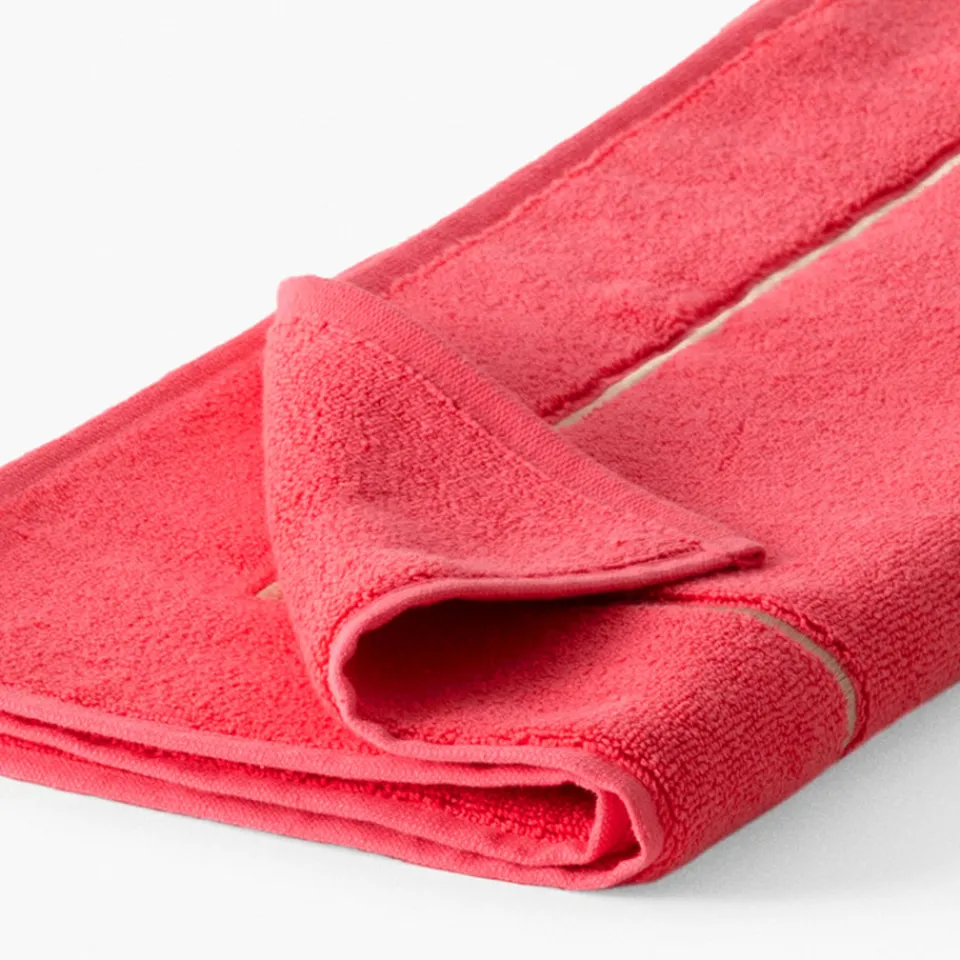 Carré Blanc Tapis de bain coton Rosella coquelicot| Tapis De Bain