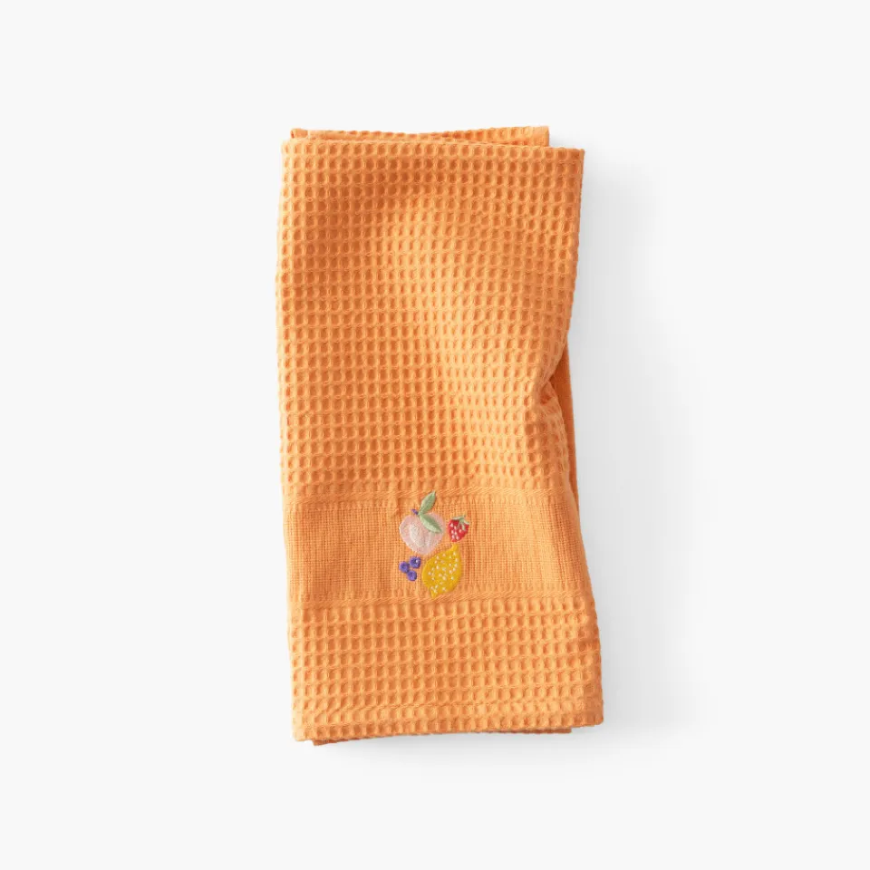 Carré Blanc Torchon coton nid d'abeille Joya orange| Torchons & Essuie-mains
